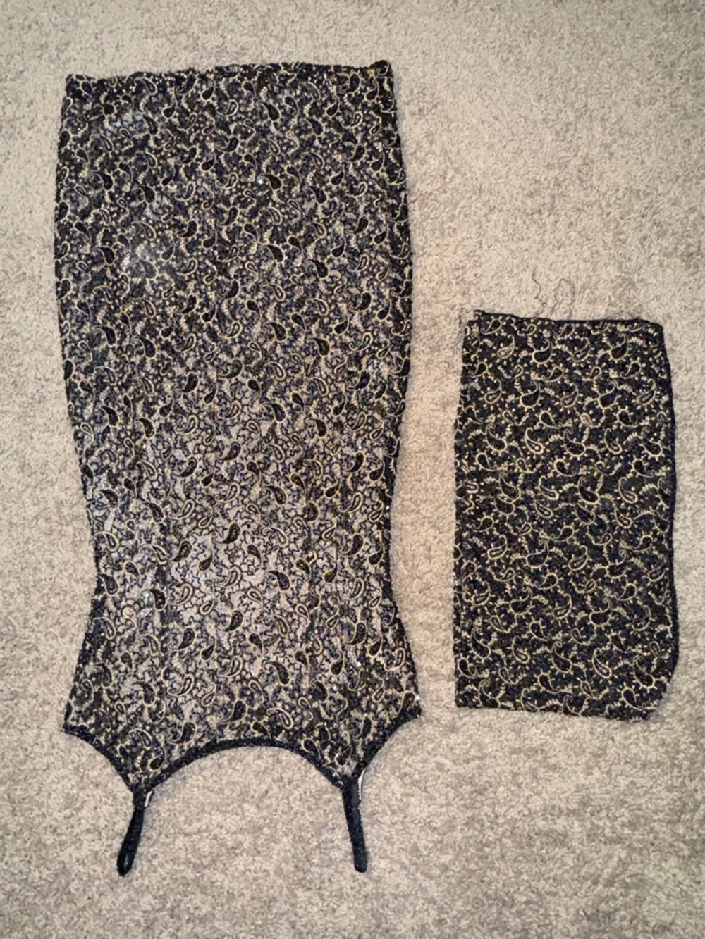 Navy and black beaded Lace fitted cocktail dress- with shawl